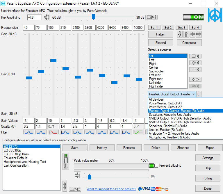Peace Equalizer, interface Equalizer APO / Forum / General Discussion